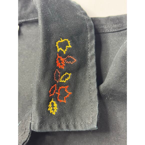 ASColour Men's Heavyweight Cotton Black Chore Jacket w/Leaf Details - Size L - Picture 3 of 5